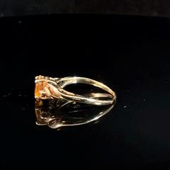 Synthetic Citrine Lady's Stone Ring 10K Yellow Gold 2g Size 5.25